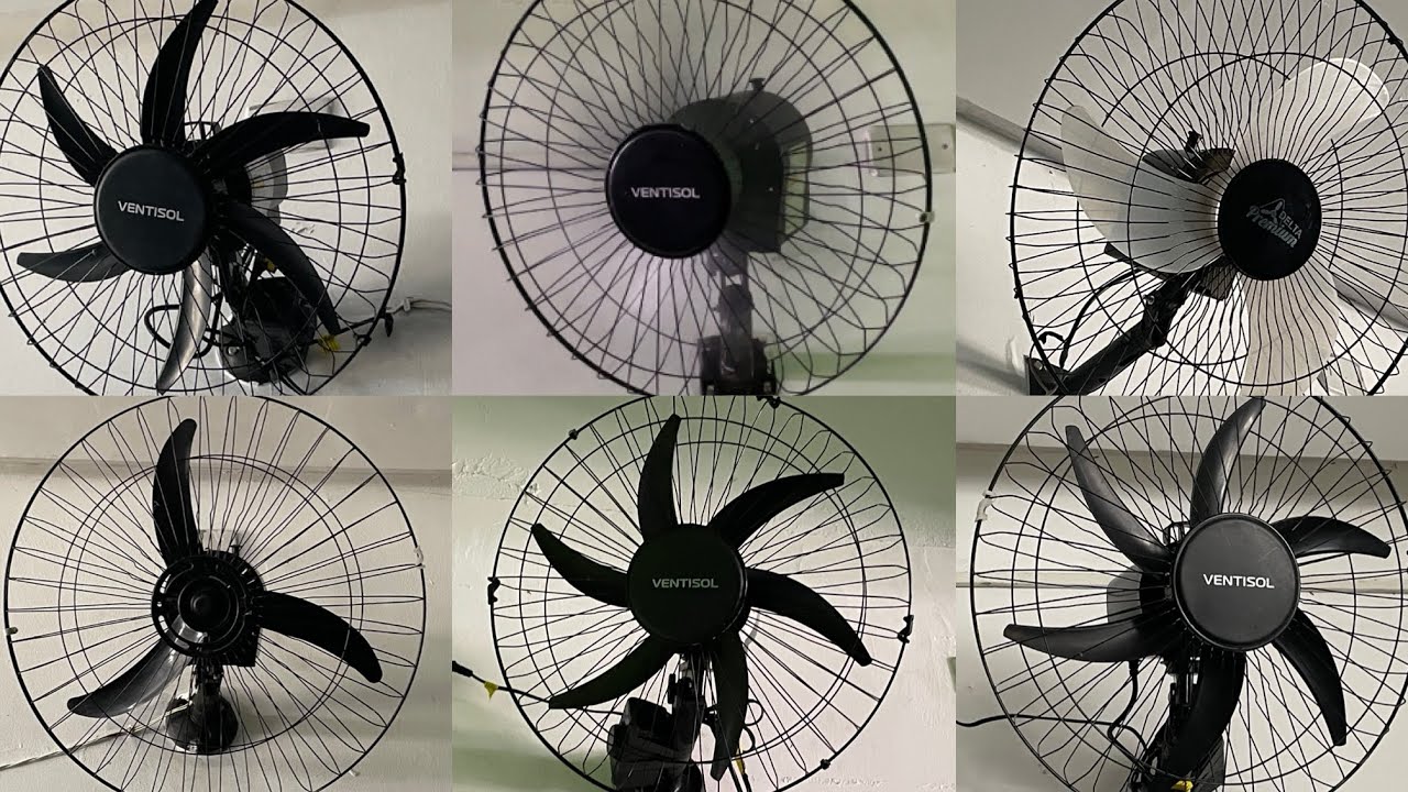 Ventiladores de Parede Ventisol Steel,Mx vop 50/60Cm 200W e Ventidelta oscilante 60Cm 170W - Pretos.