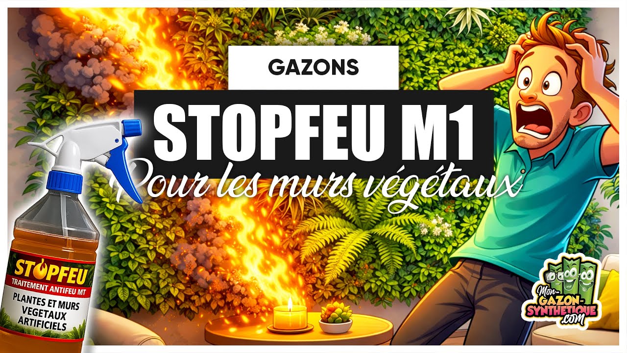 Mur végétal artificiel et classement feu : M1, ignifuge, stop feu expliqué en 5 minutes