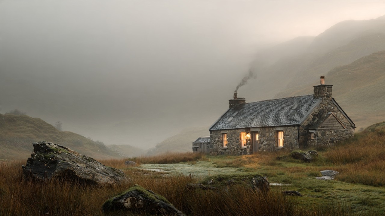 Misty Scottish Highlands 🌿 Foggy Glen & Quiet Loch Ambience for Deep Sleep