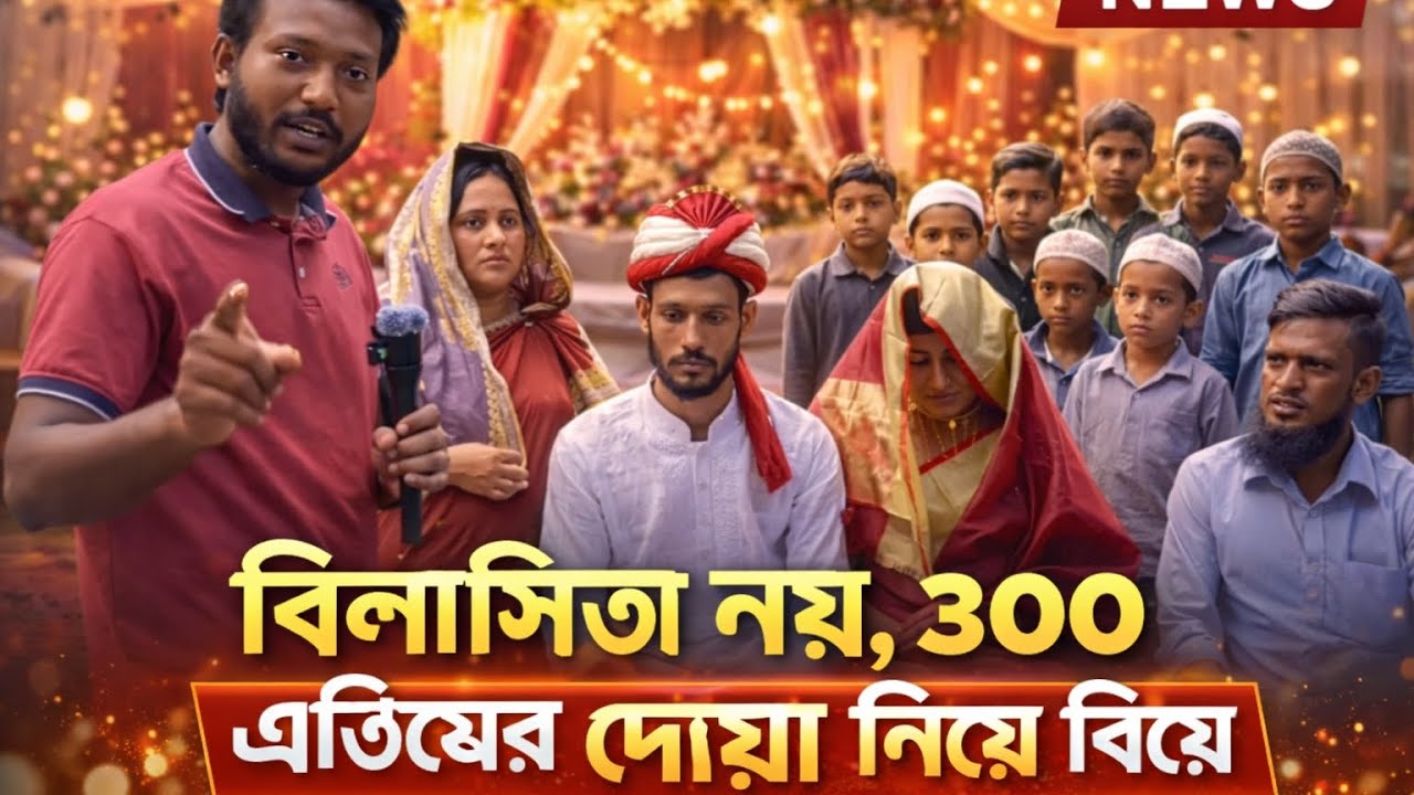 বিলাসিতা নয়, ৩০০ এতিমের দোয়া নিয়ে বিয়ে ||News video 