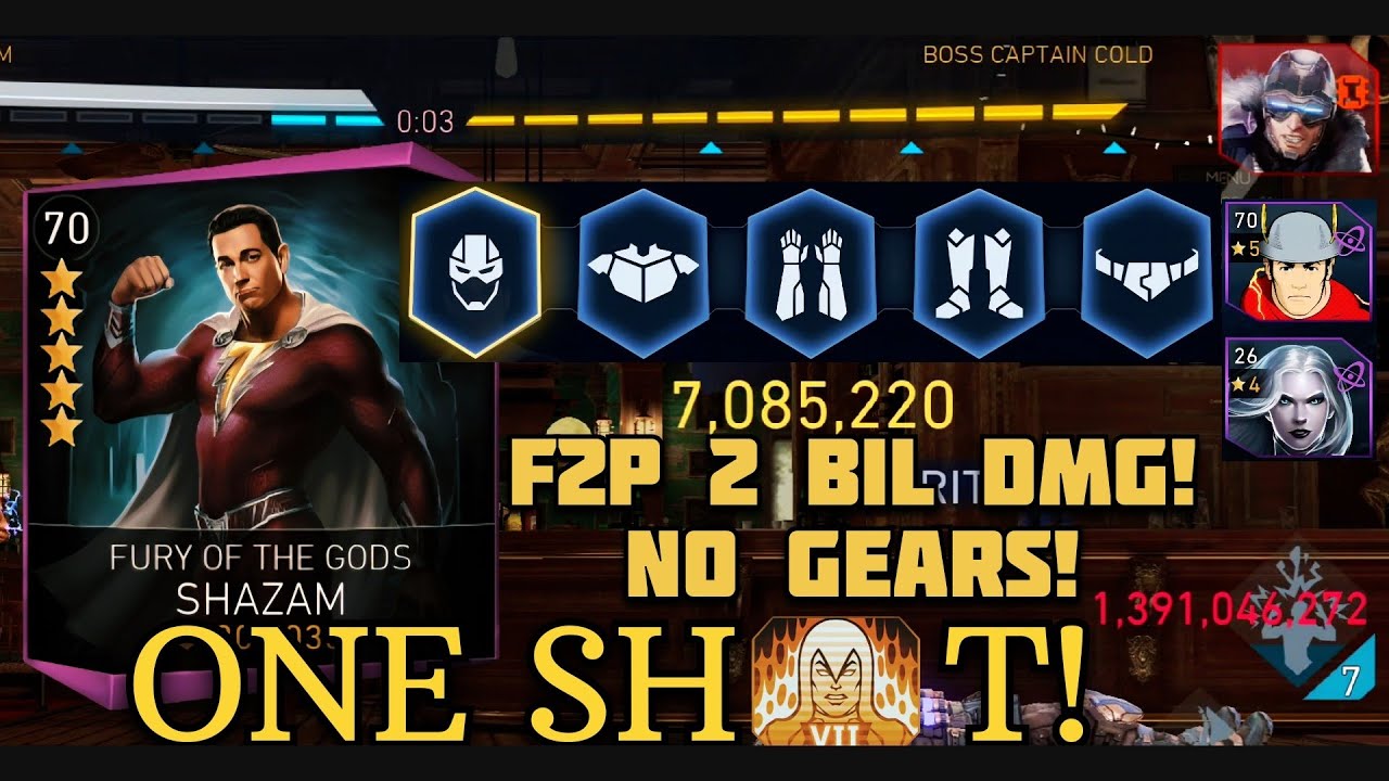 Fury Of The Gods SHAZAM Does 2 BIL DMG!🔥 (NO GEARS) H7 Advent Of Chaos Solo Raid Injustice 2 Mobile