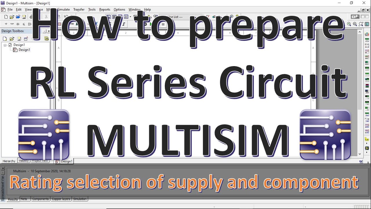 Как подготовить последовательную цепь RL в Multisim | RL Series Circuit Multisim | Mruduraj
