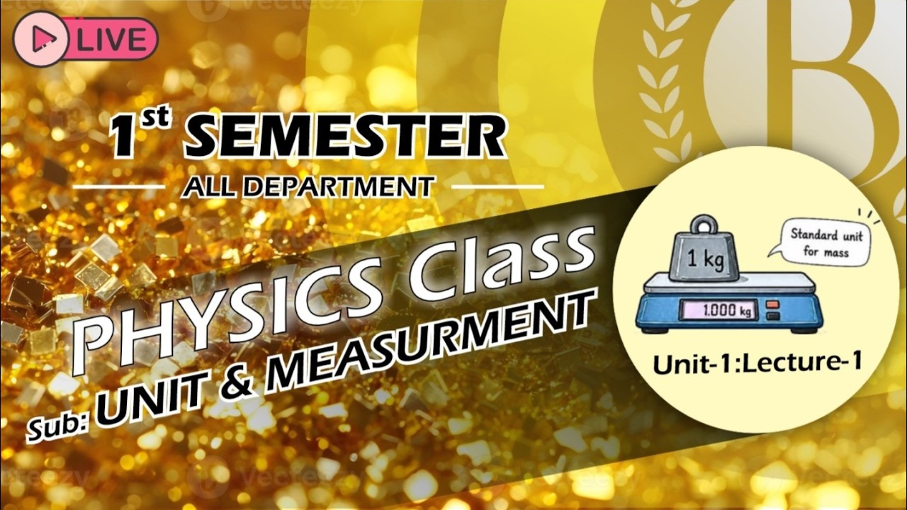 1st Year || Polytechnic || PHYSICS: Unit & Measurement Unit-1 (Lecture-1)