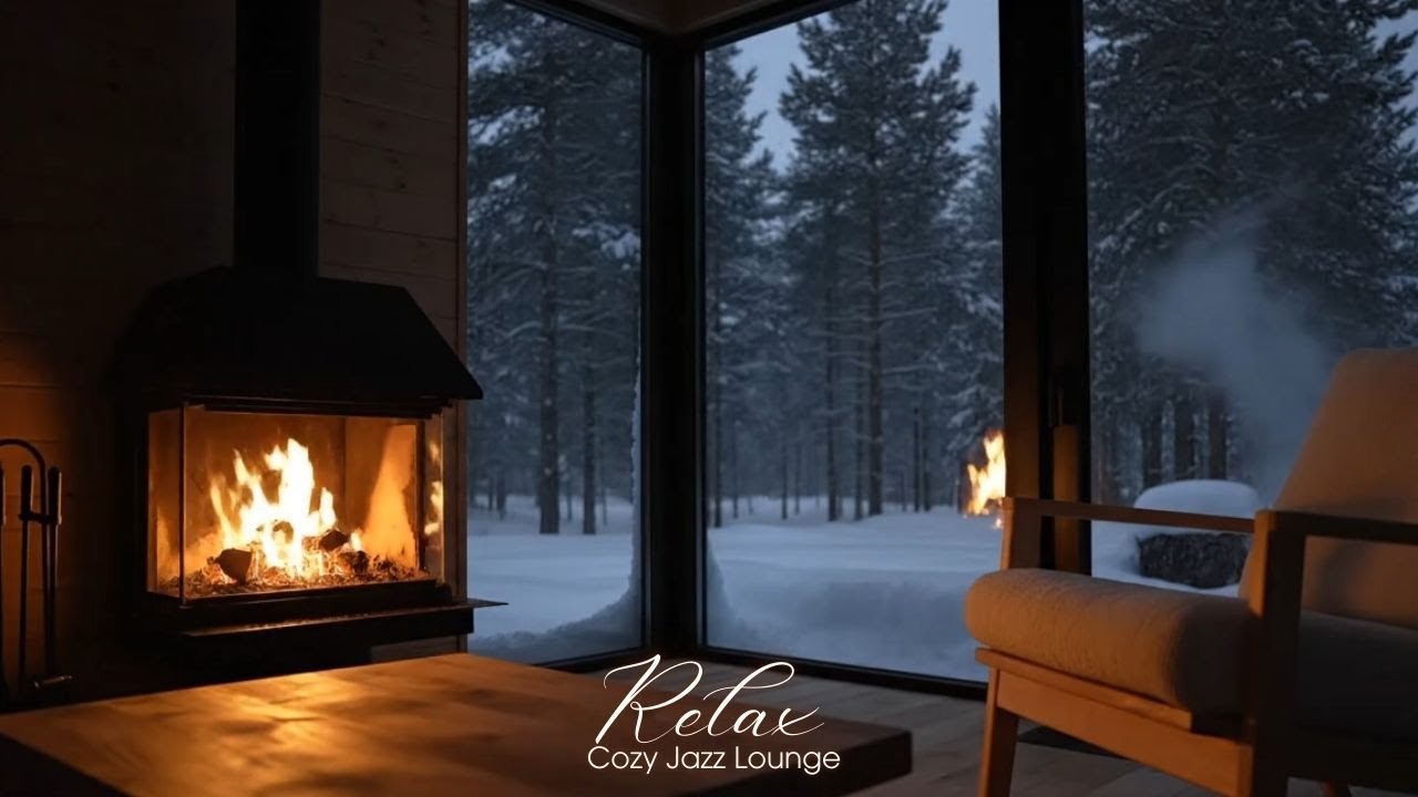 Cozy Jazz Lounge LIVE 24/7 ☕🔥 | Smooth Jazz & Fireplace Sounds for Relaxing Nights