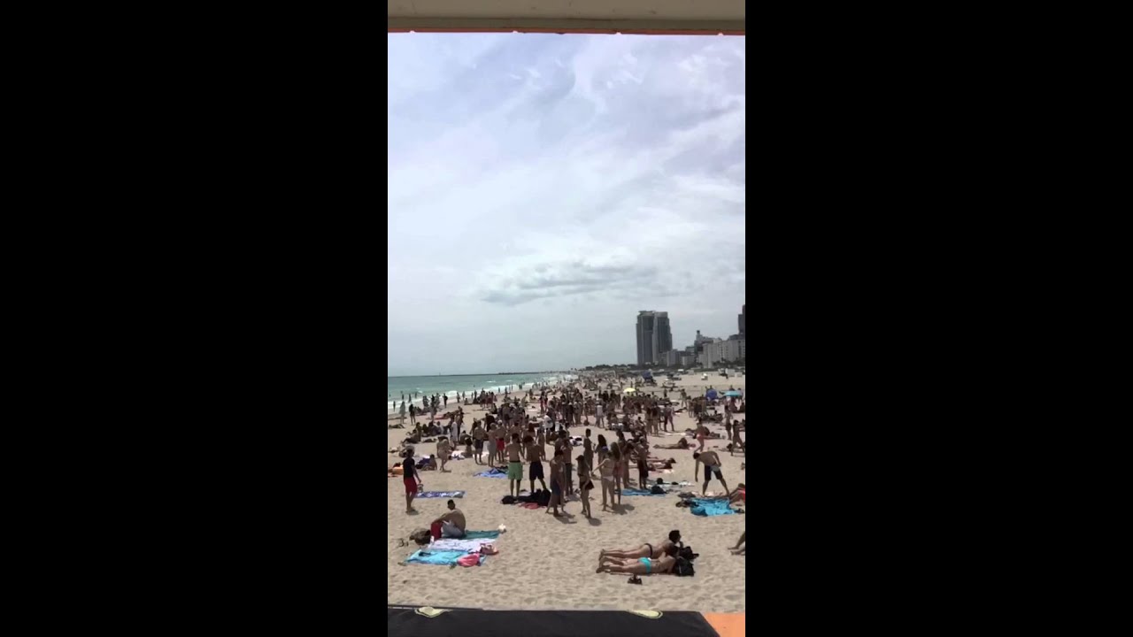 Time lapse Miami beach spring break 2016 ocean rescue