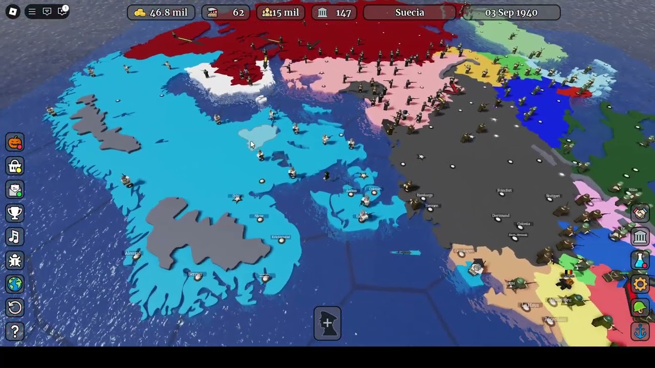Jugando con SUECIA en CONQUEST EUROPE WW2 en ROBLOX (Sin voz)