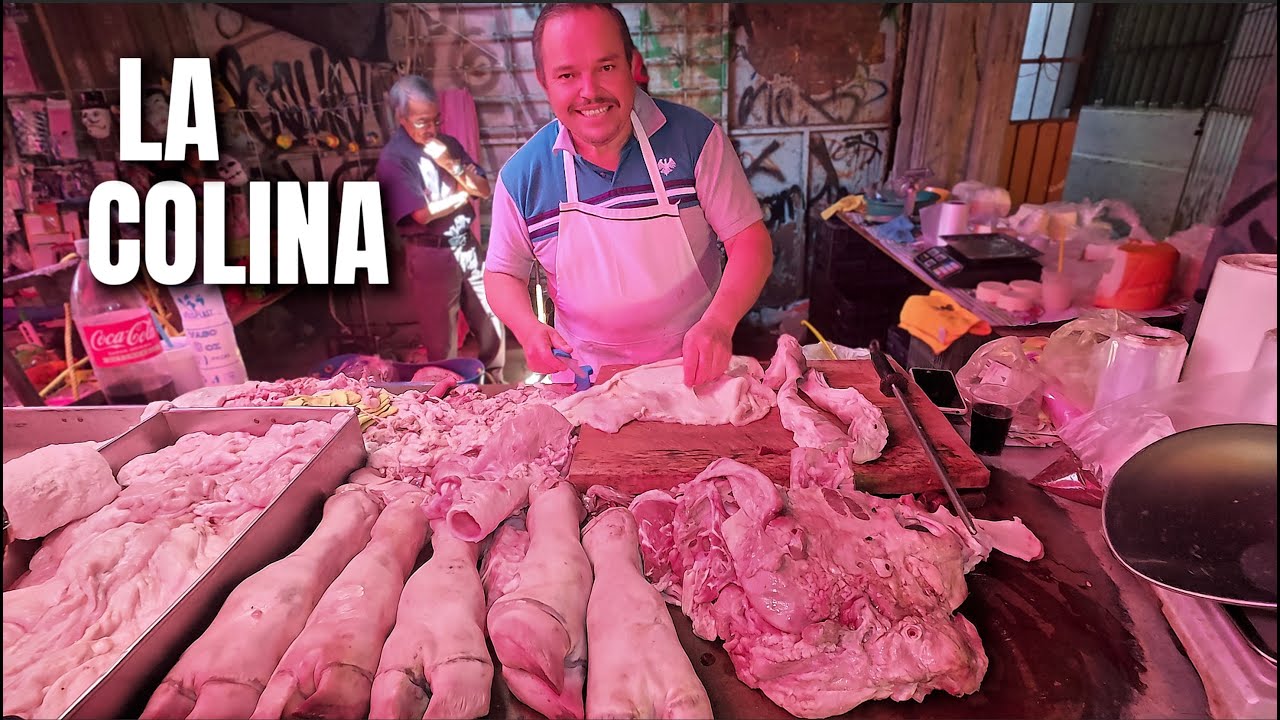 TACOS de CHIVO, TRIPA Y PATA en el MERCADO DE LA COLINA MORELIA MICHOACÁN