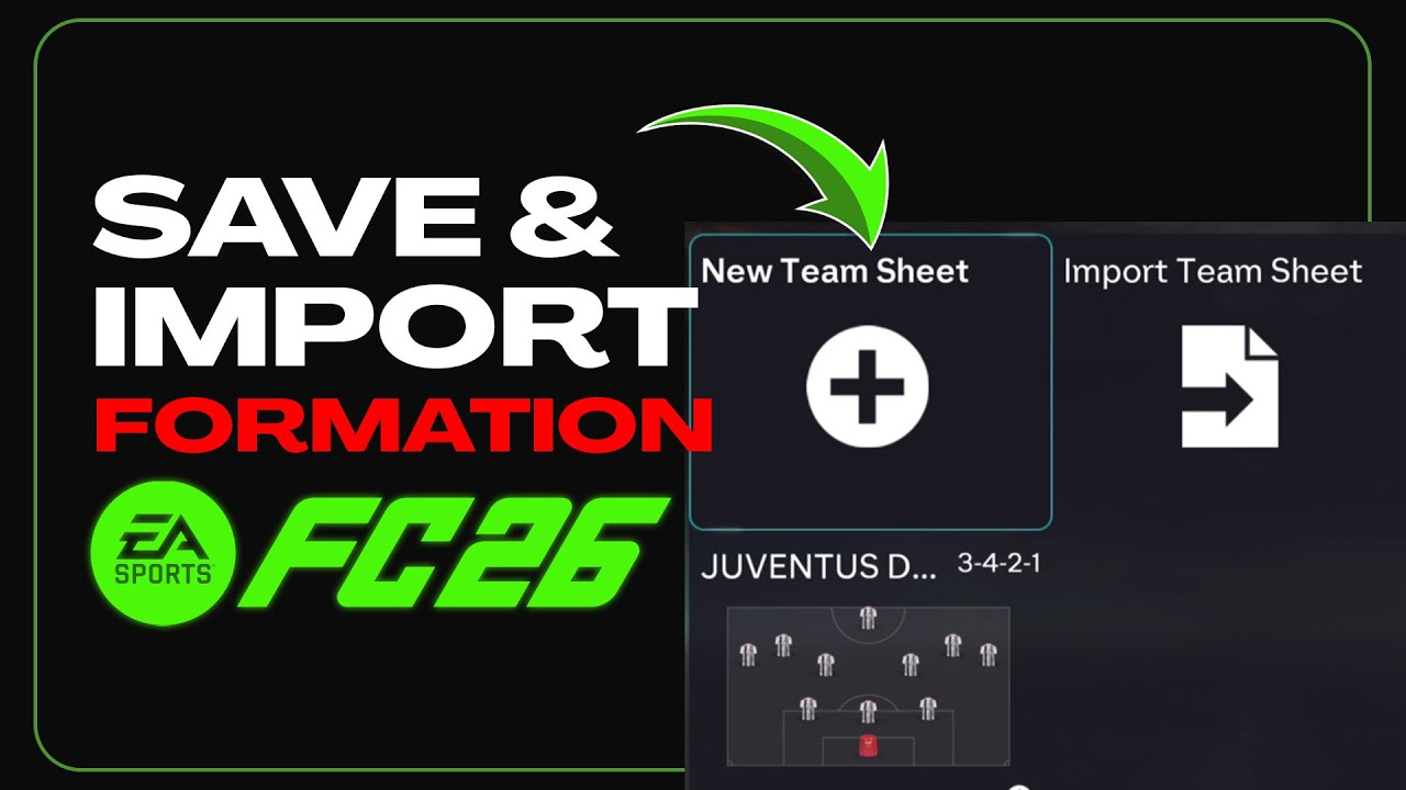 How to SAVE & IMPORT FORMATION in FC26 ✅