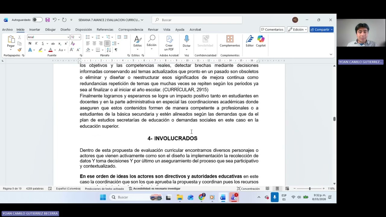 Evaluación curricular entregable avance 2