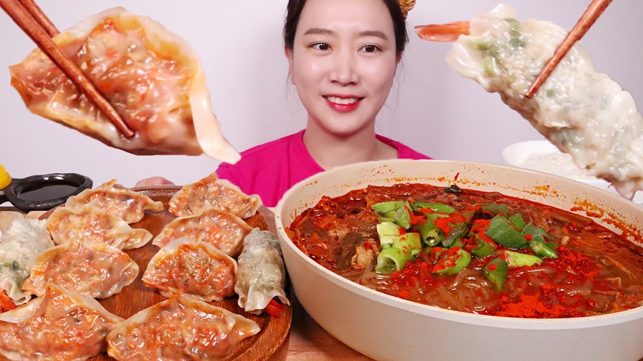 당면가득 캡사이신 솔솔~육개장에 아주매운 김치만두😍그리고 매운김치들,밥❤한식먹방 Korean Spicy Beef Soup&Spicy kimchi Dumplings MUKBANG