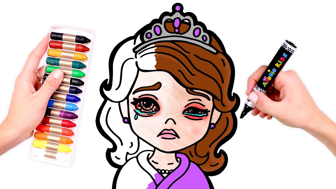 Dibuja y Colorea a La Princesa Sofía con conjuntivitis 👸 Videos para Niños
