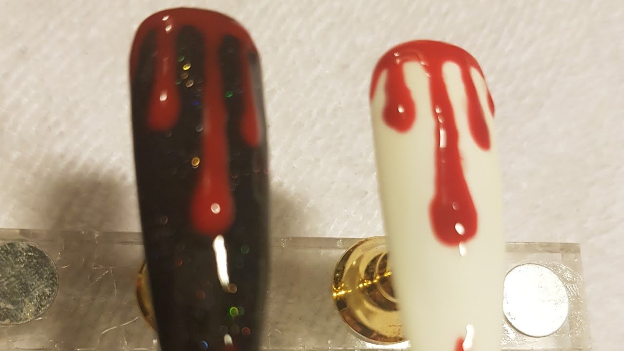 How i do a blood drip nail