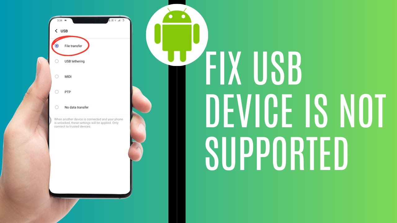 The USB Device Is Not Supported On Android | Set Up Samsung A54 and A34