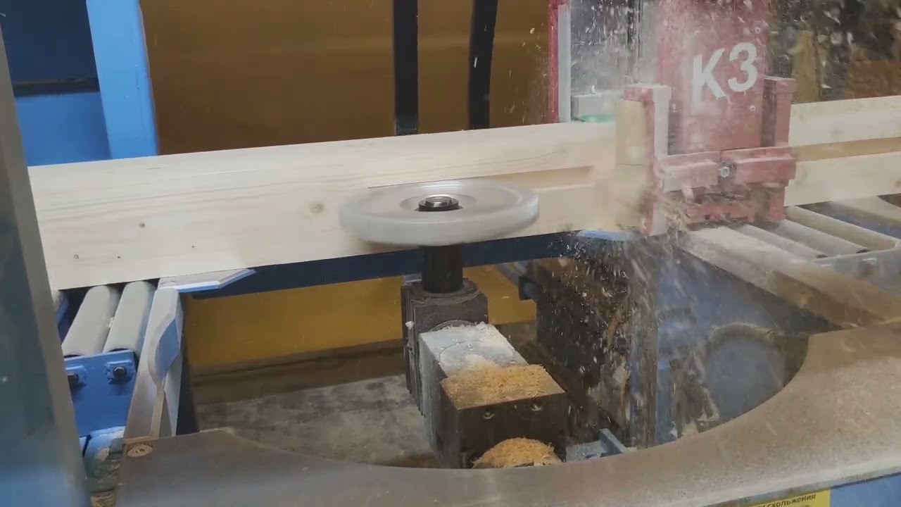 HUNDEGGER K3. Изготовление пазов на клееном брусе.