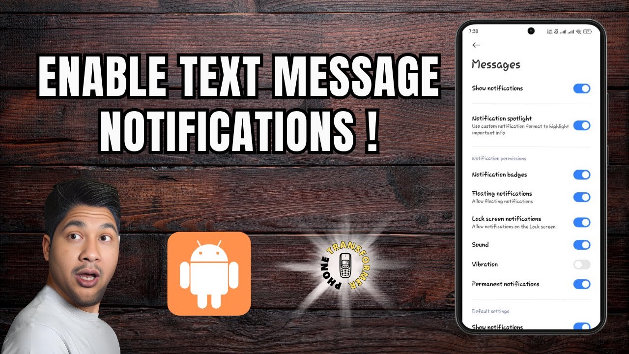 Как включить уведомления о текстовых сообщениях на Android