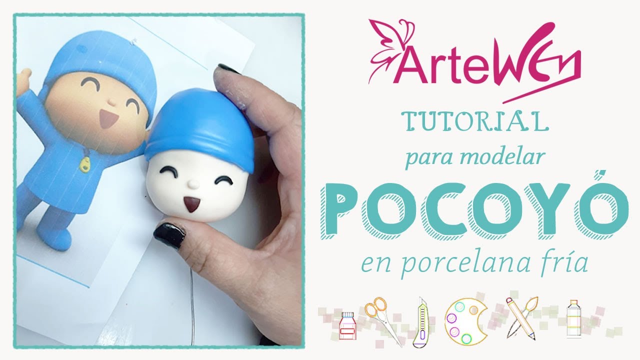 DIY│Cómo modelar a Pocoyo en porcelana fría │artewen figuras modeladas│clay modeling