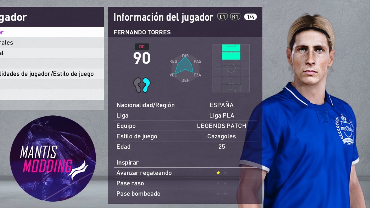 FERNANDO TORRES FACE PREVIEW LEGENDS PATCH PES 2020 PC