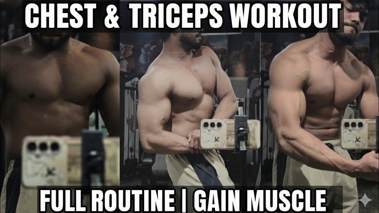 Chest and triceps workout 💪.... middle and lower chest exercises 