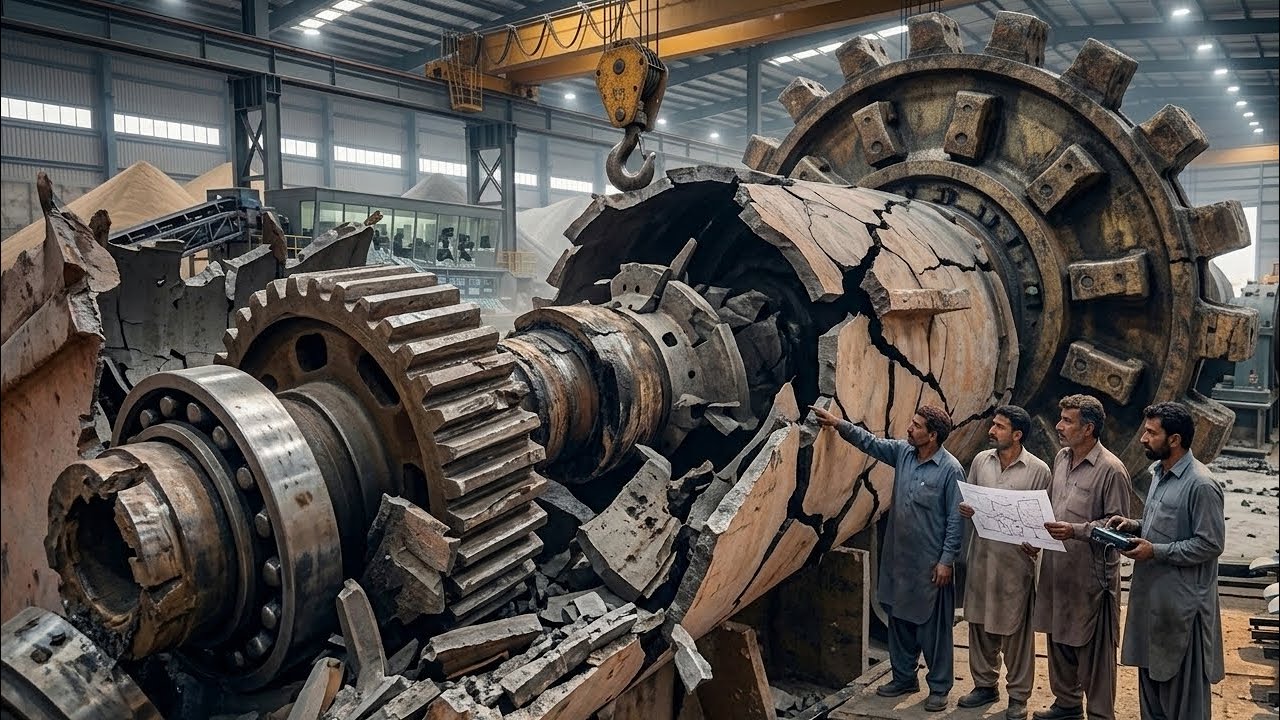 Giant Stone Crusher Hammer Shaft Split in Two | Full Rebuild & Bearing Replacement