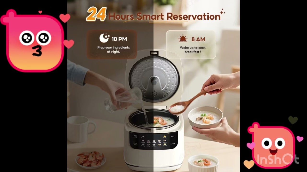 Digital Rice Cooker 2L Low Sugar Magic Com Rice Cooker with 10 Functions Non-Stick Anti-Scratch