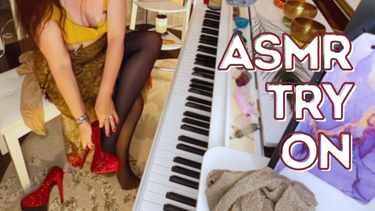 ASMR Try-On: Luxurious Wolford Neon 40 Tights & Red Crystal Heels | Review & Sounds