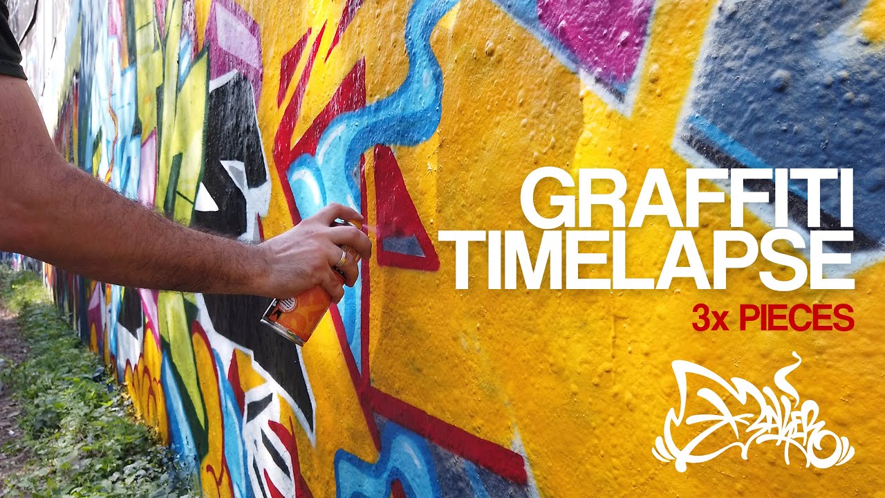 Graffiti timelapse - 3x pieces painted in Germany