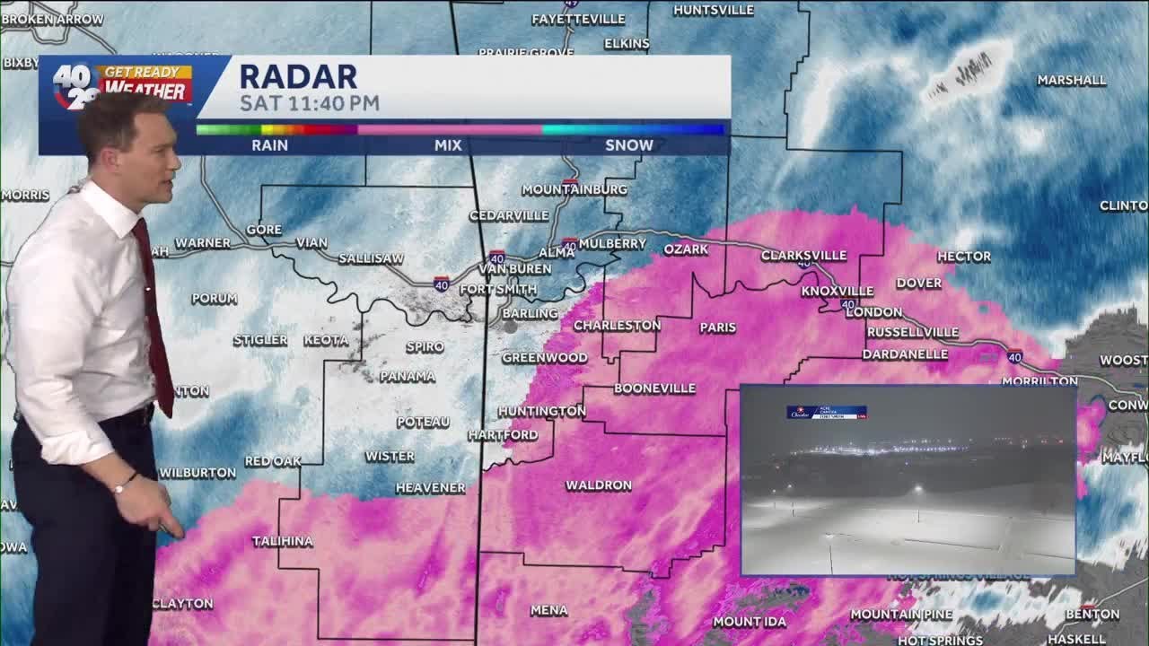 Tracking more snow and sleet moving into Arkansas Sunday