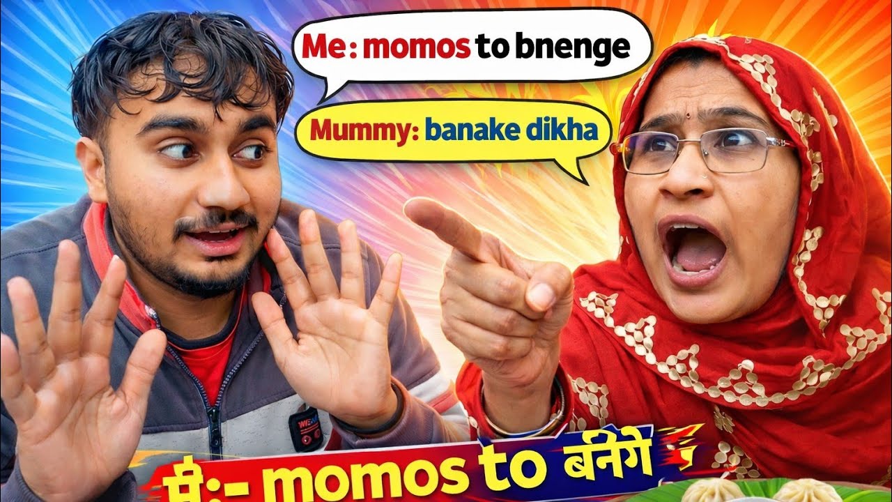Me vs mummy (momos making) 😂