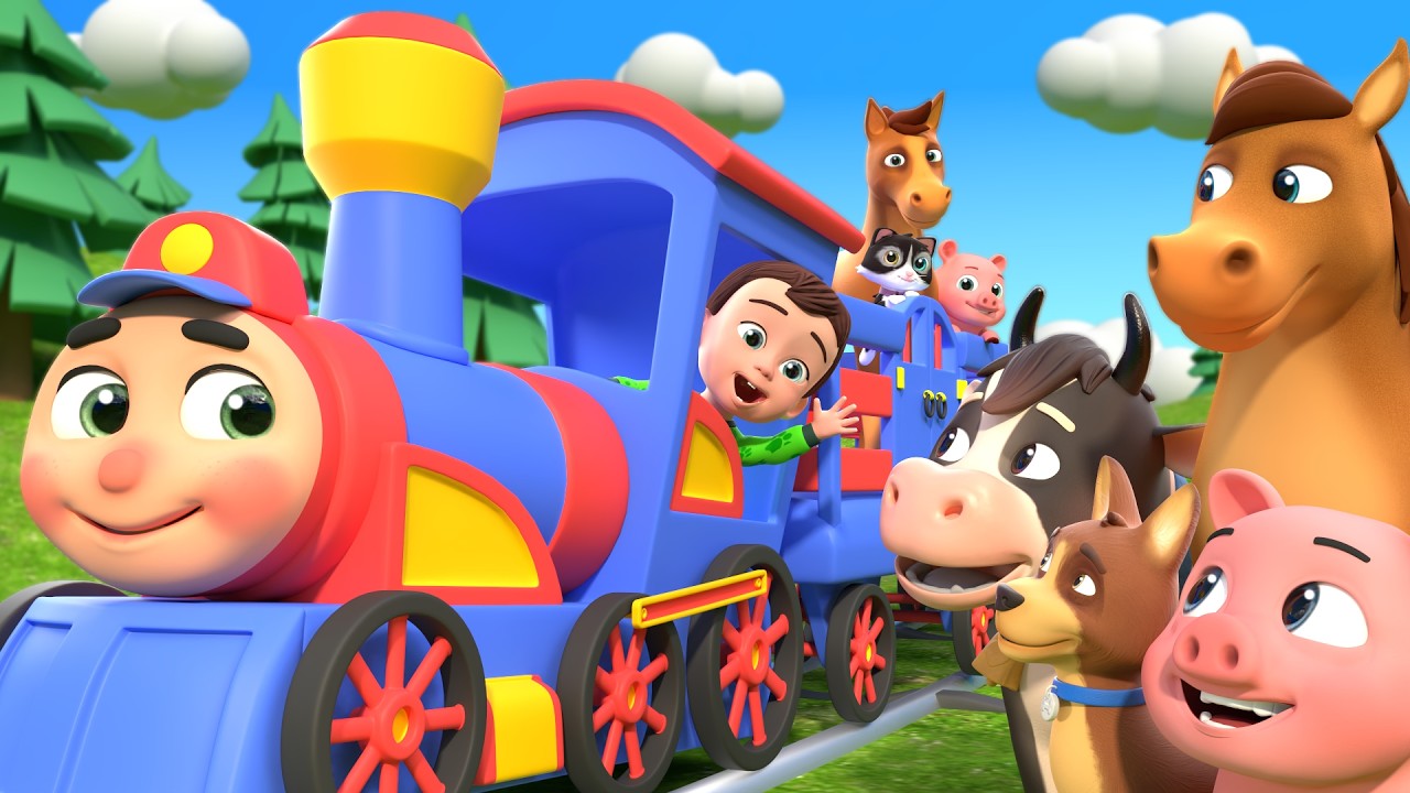 Choo Choo! All Aboard! The Happy Animal Train | Lalafun Nursery Rhymes & Kids Songs
