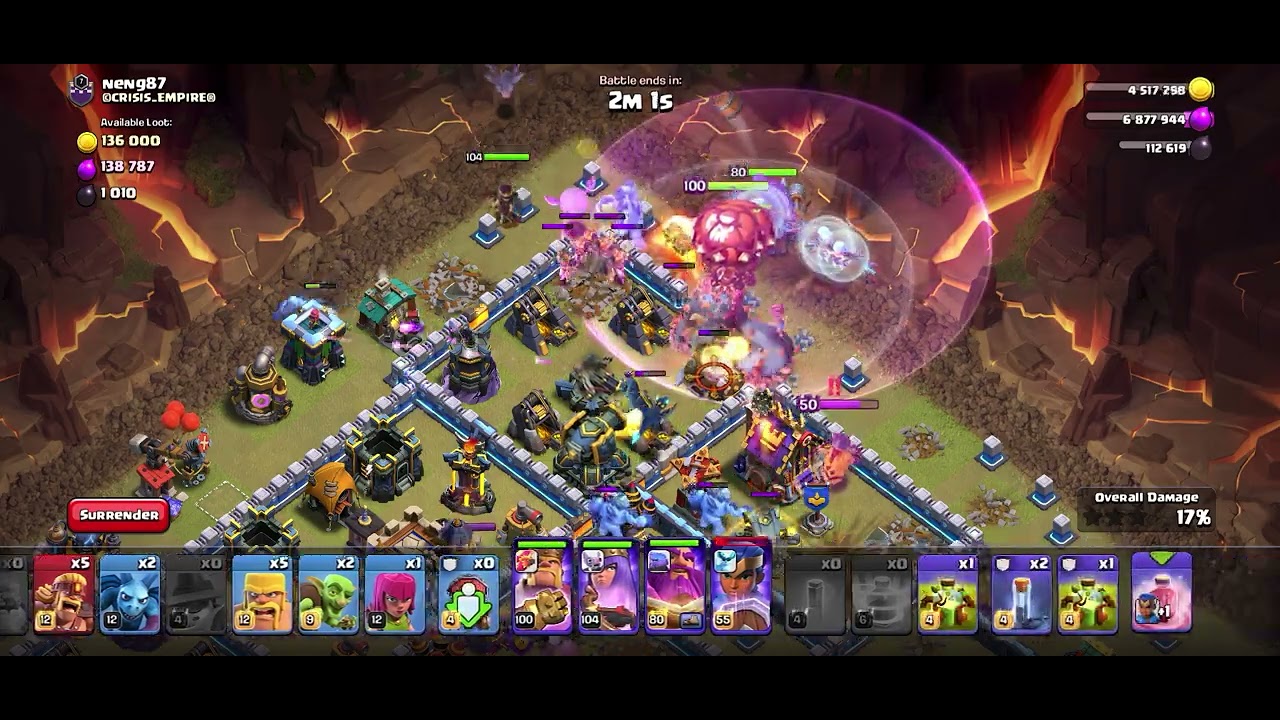 Clan War League Battle #1: Root Rider Attack Strategy