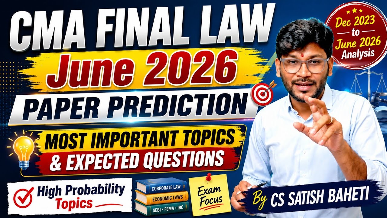 CMA Final Law Paper Prediction June 2026 | Most Important Topics & Expected Questions