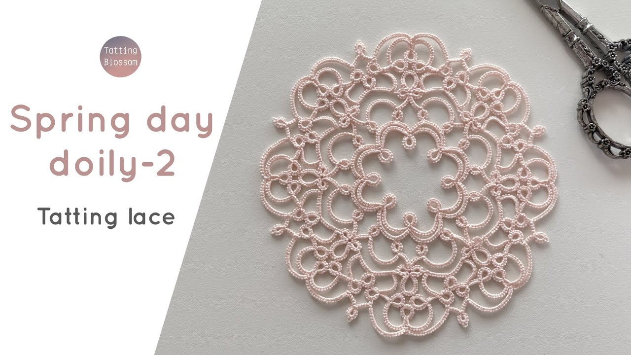 Spring day doily-2, 봄날도일리 2편/ Tatting lace doily, 태팅레이스 무료도안 수밍