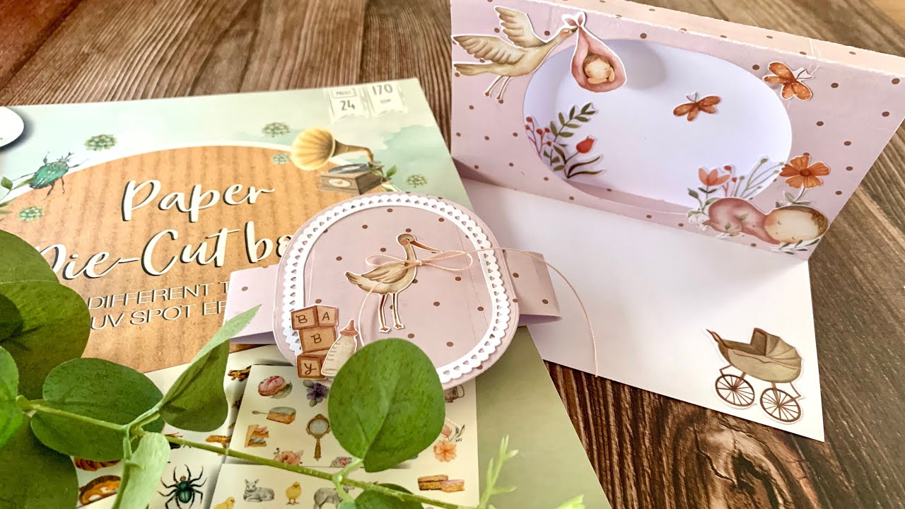Action • Pop up Frame Card mit Die-Cuts von # decotimecrafts • Babykarte zur Geburt
