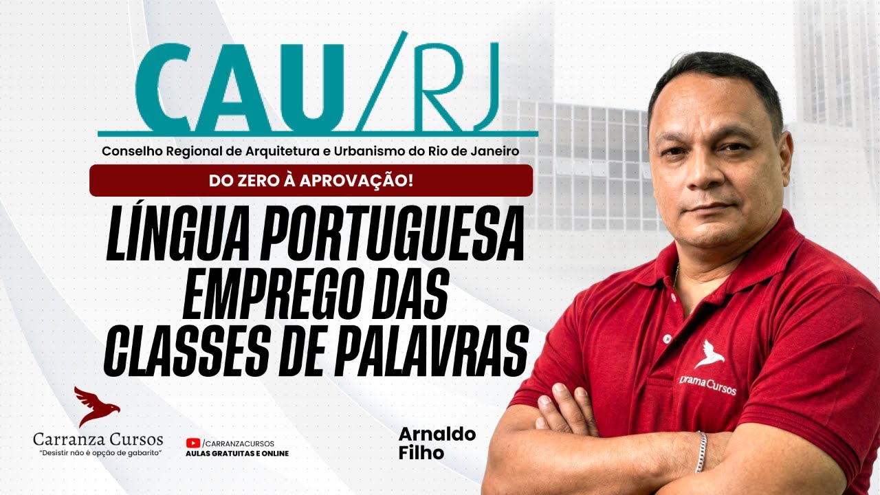 CAU-RJ | Língua Portuguesa – Classes de Palavras | Uso em Prova