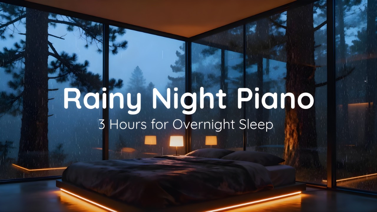 3 Hours of Gentle Piano & Rain for Peaceful Nights | Rainy Night Piano