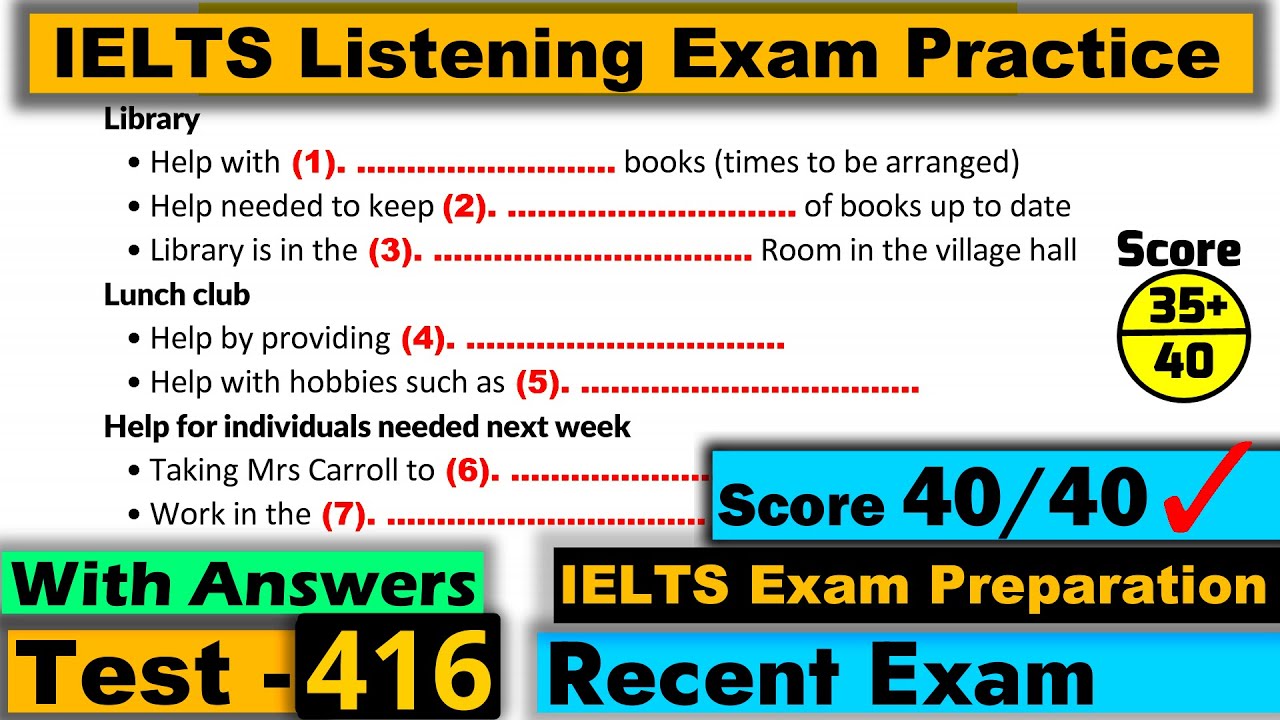IELTS Listening Practice Test 2024 with Answers [Real Exam - 416 ]
