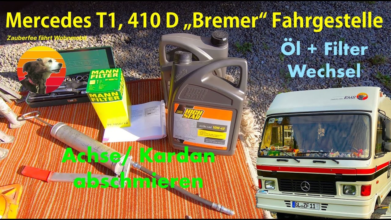 Mercedes Benz 410D T1 Fahrgestell Bremer Wartung Öl Filterwechsel Abschmieren Achse Kardanwelle