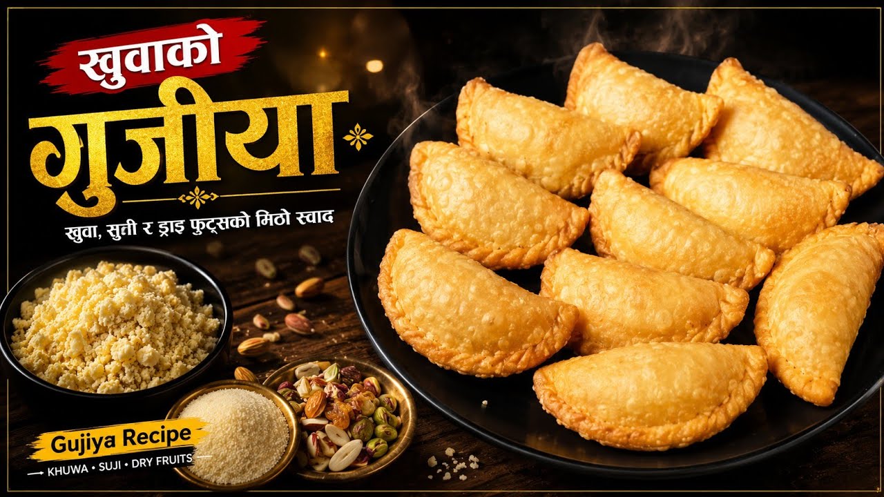 होली 🫟 स्पेसल सुजी खुवाको गुजिया साँचो बिना बनाउने सजिलो तरीका ll Semolina Mawa Gujiya Recipe 