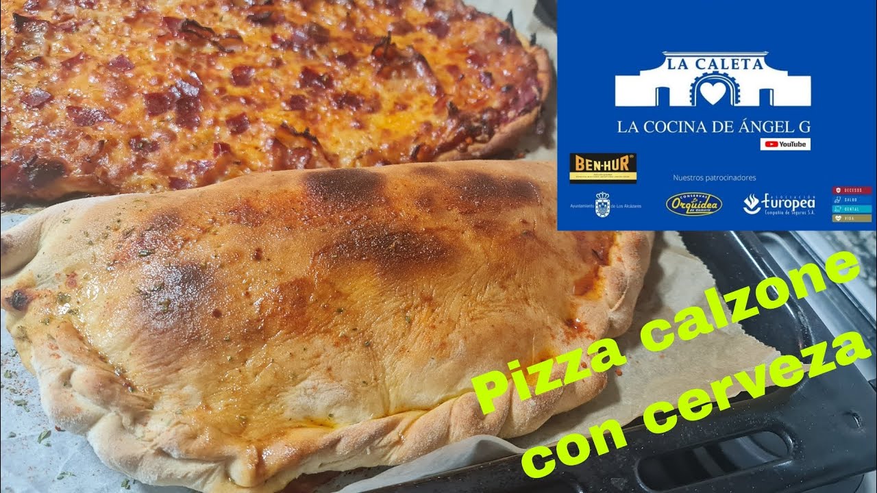 Masa de pizza con cerveza y calzone de lujo