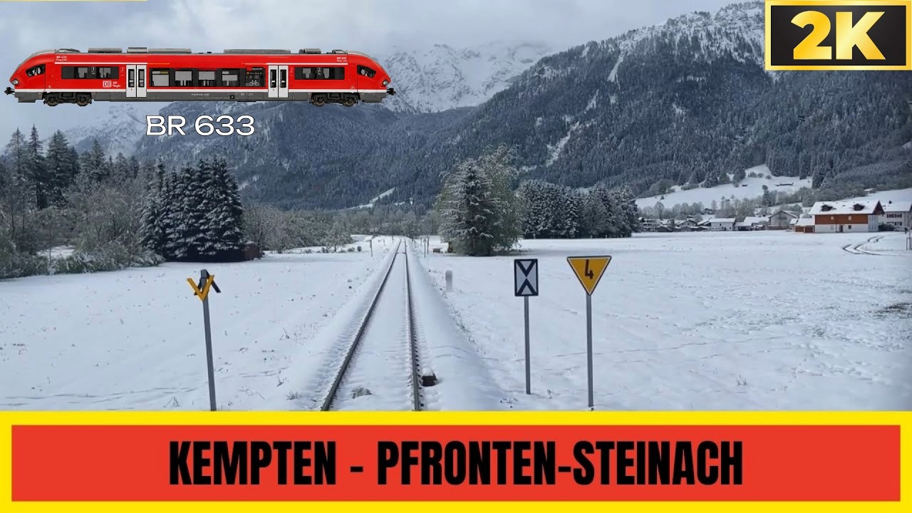 ★ Cab Ride Germany: Kempten 🇩🇪 – Pfronten-Steinach 🇩🇪 | Allgäu Alpine Foothills Railway