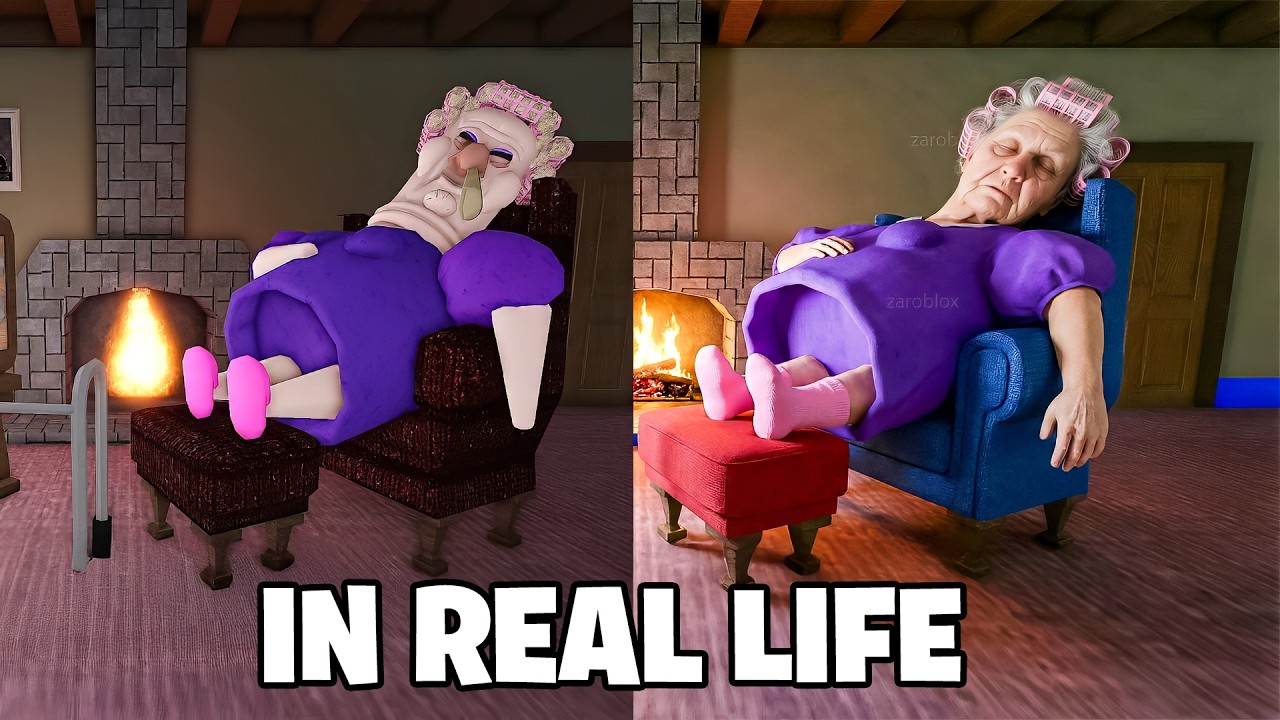 Grumpy Gran Obby in Real Life - All Morphs Unlocked Barry, Ani-Tron, Grumpy Gran, Siren Head