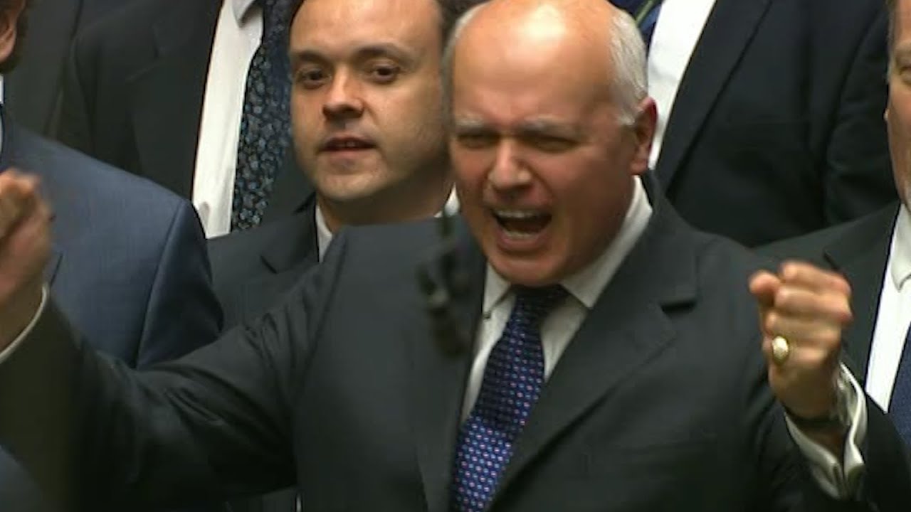 Iain Duncan Smith pumps his fists as George Osborne announces new national 'living wage'