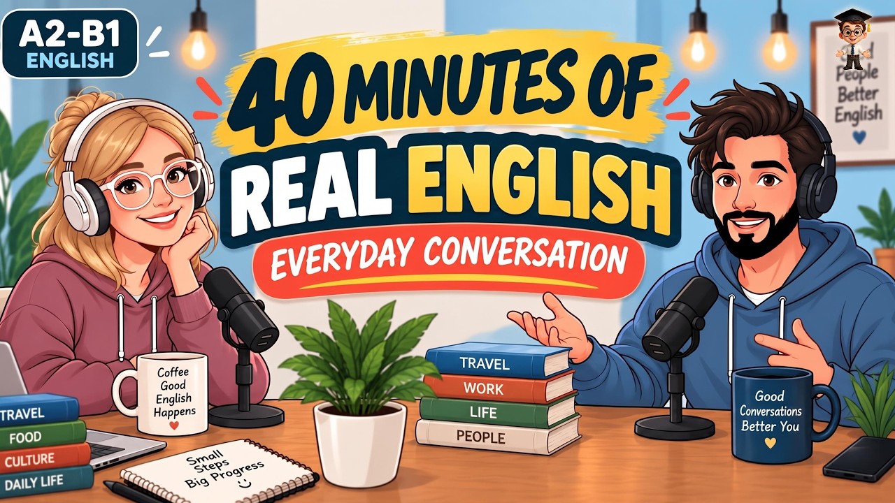 40 Minutes of Real English Conversation | Everyday English Listening Practice (A2&ndash;B1)