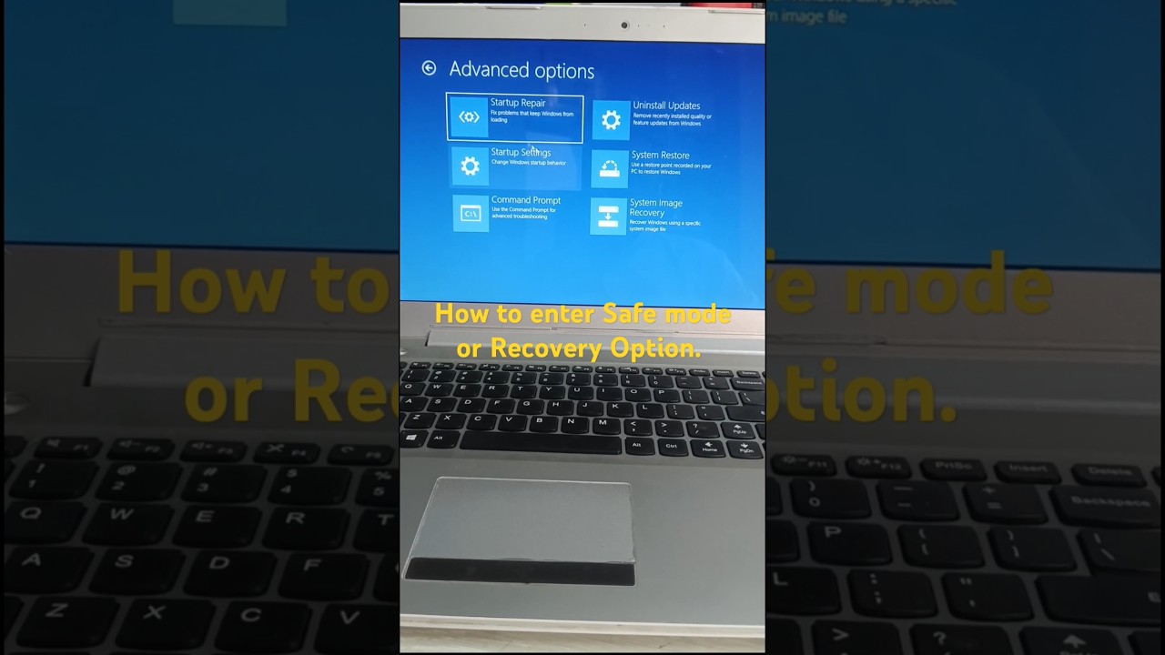 How to enter safe mode or recovery option.