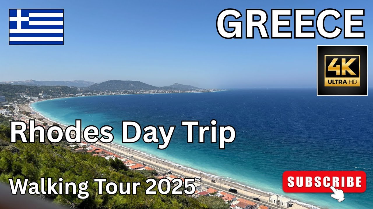 GREECE [4K] Amazing Rhodes Greek Islands Old Town Ferry Red Bus Walking Tour 2025 #viralvideo #viral