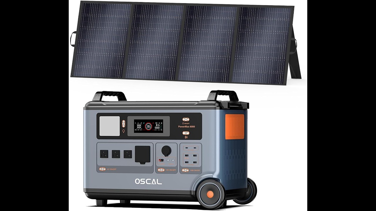 Oscal PowerMax 6000 Portable Power Station with 400W Solar Panel 3600Wh LiFePO4