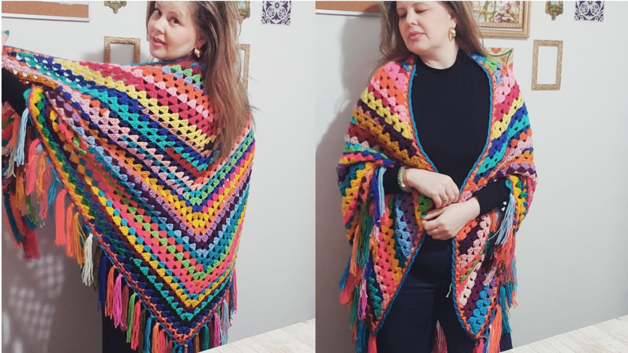 XALE ABRAÇO -Feito de Retalhos de fios acrílicos em crochê - Rápido e fácil de fazer!