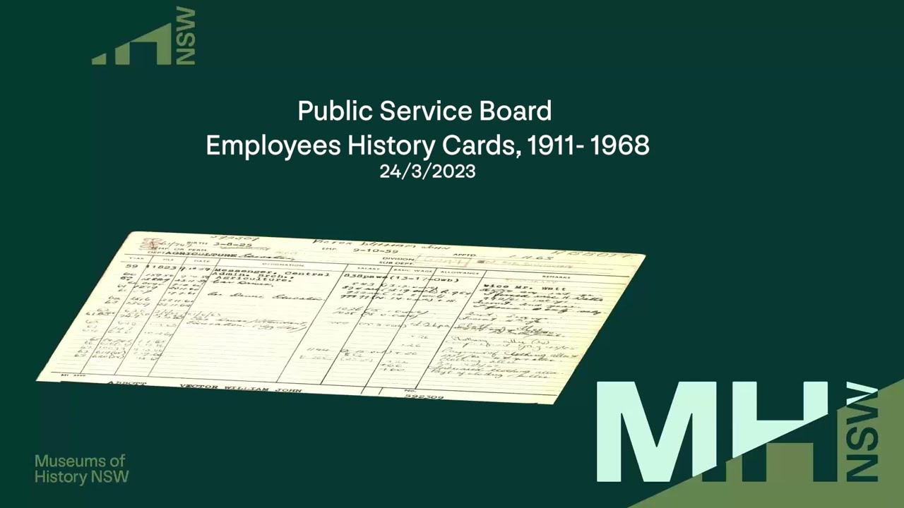 Public Service Board History Employee Cards, 1911 - 1968 (recording of webinar)