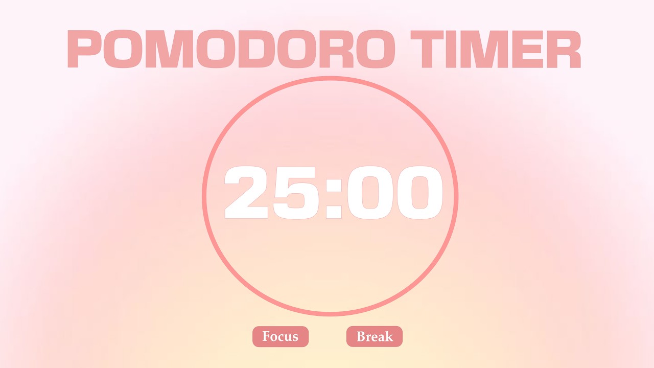 📗⏳ 1 Hour Pomodoro 25/5 | Deep Focus Instrumental Session ☕