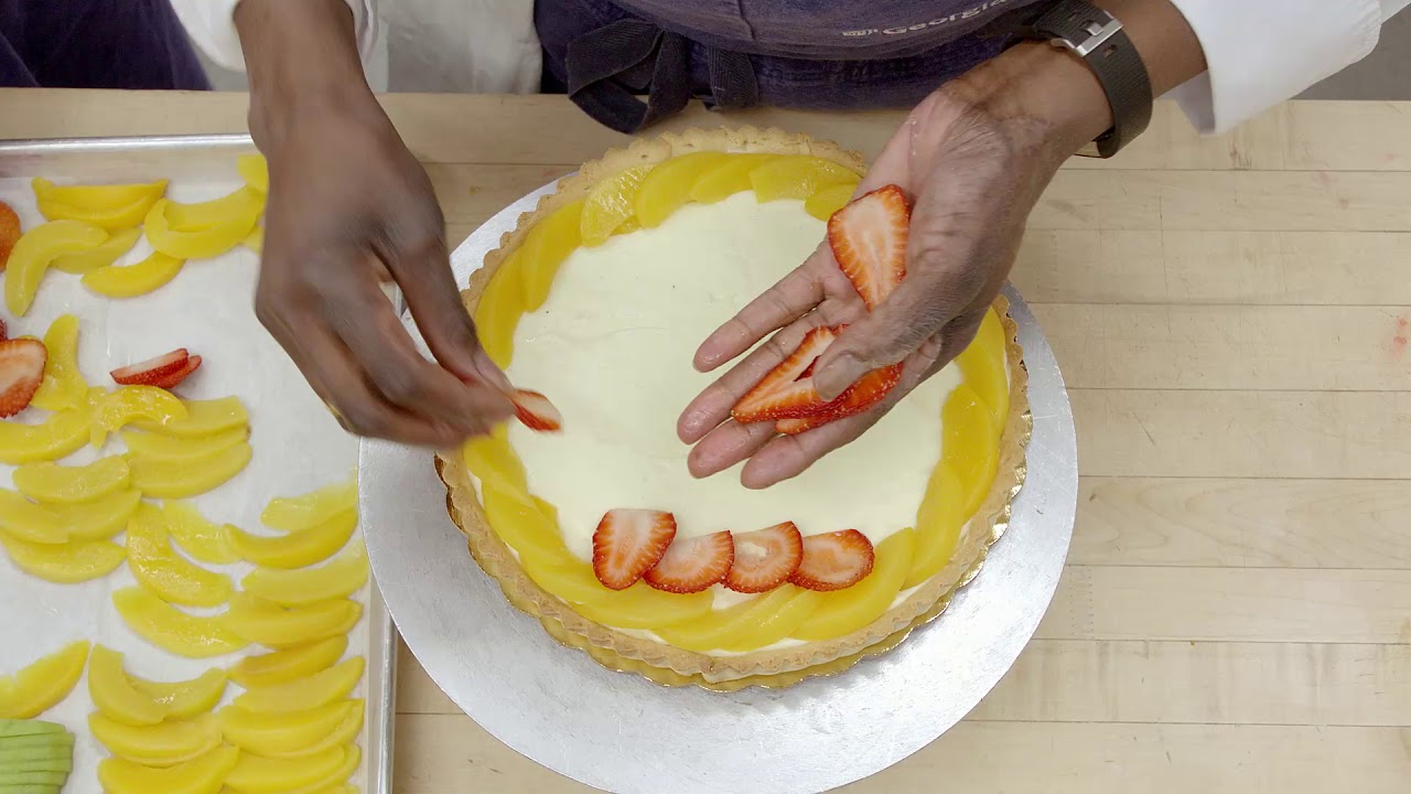 Making a fruit flan at Georgian College
